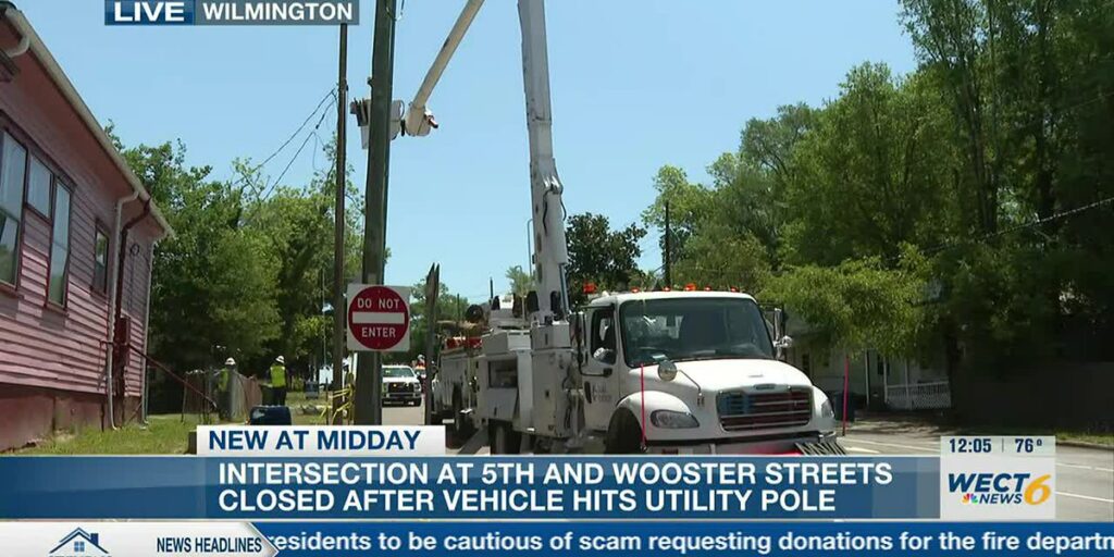 Intersection of Wooster and 5th streets closed following collision with utility pole