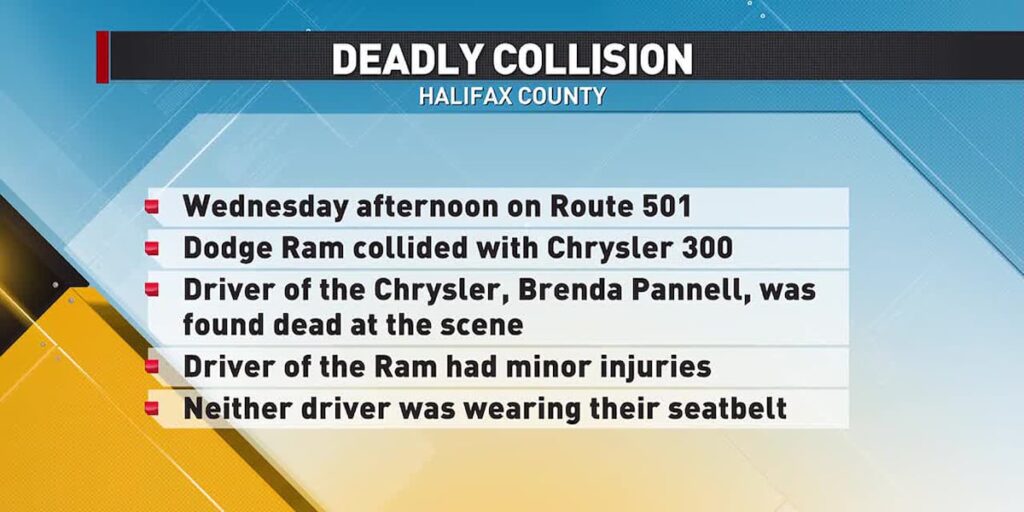 1 dead, 1 injured In Halifax County Collision