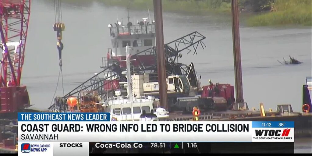 Coast Guard: Incorrect crane height information caused Talmadge Bridge collision
