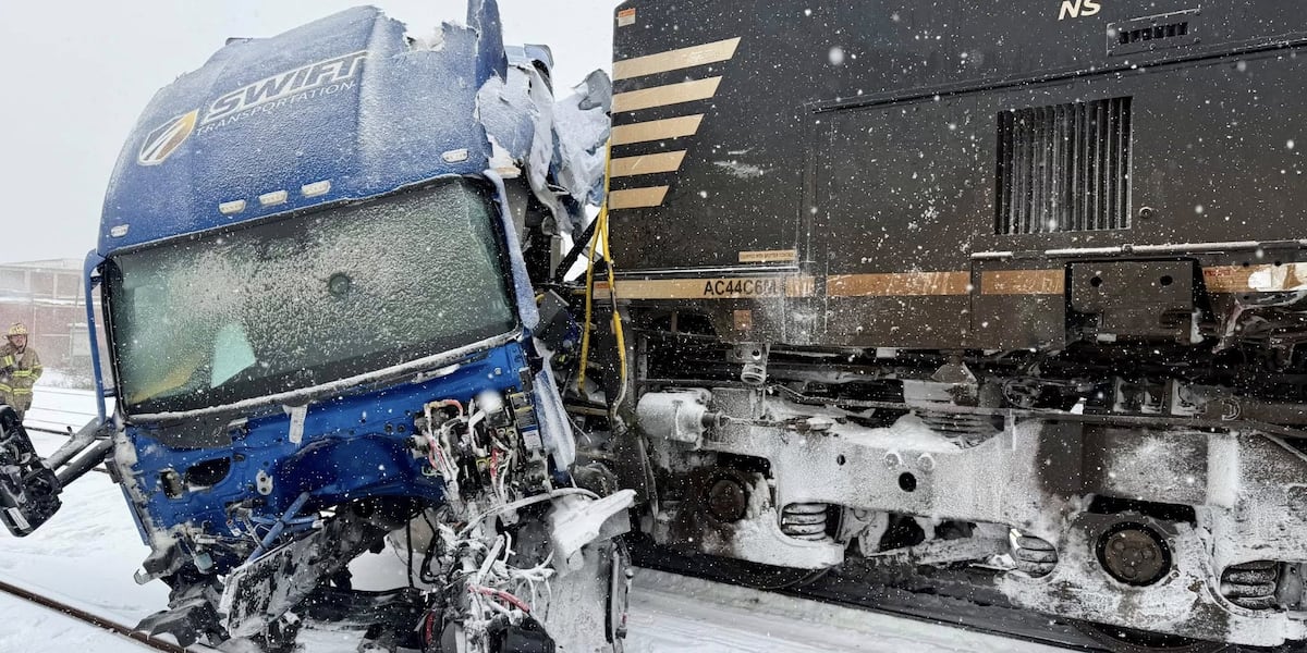 Truck hit by train during snow storm in Gaston County: See pictures here