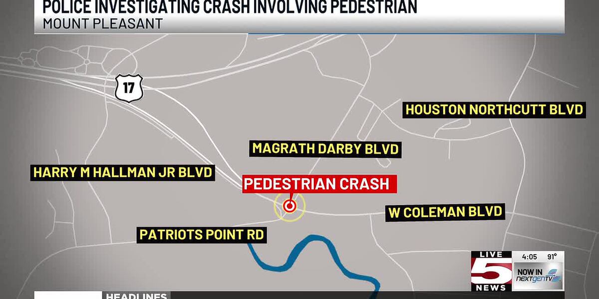 VIDEO: Pedestrian hit during Mount Pleasant collision